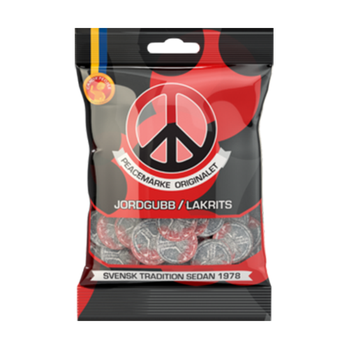 PEACEMÄRKE JORDGUBB/LAKRITS 80G